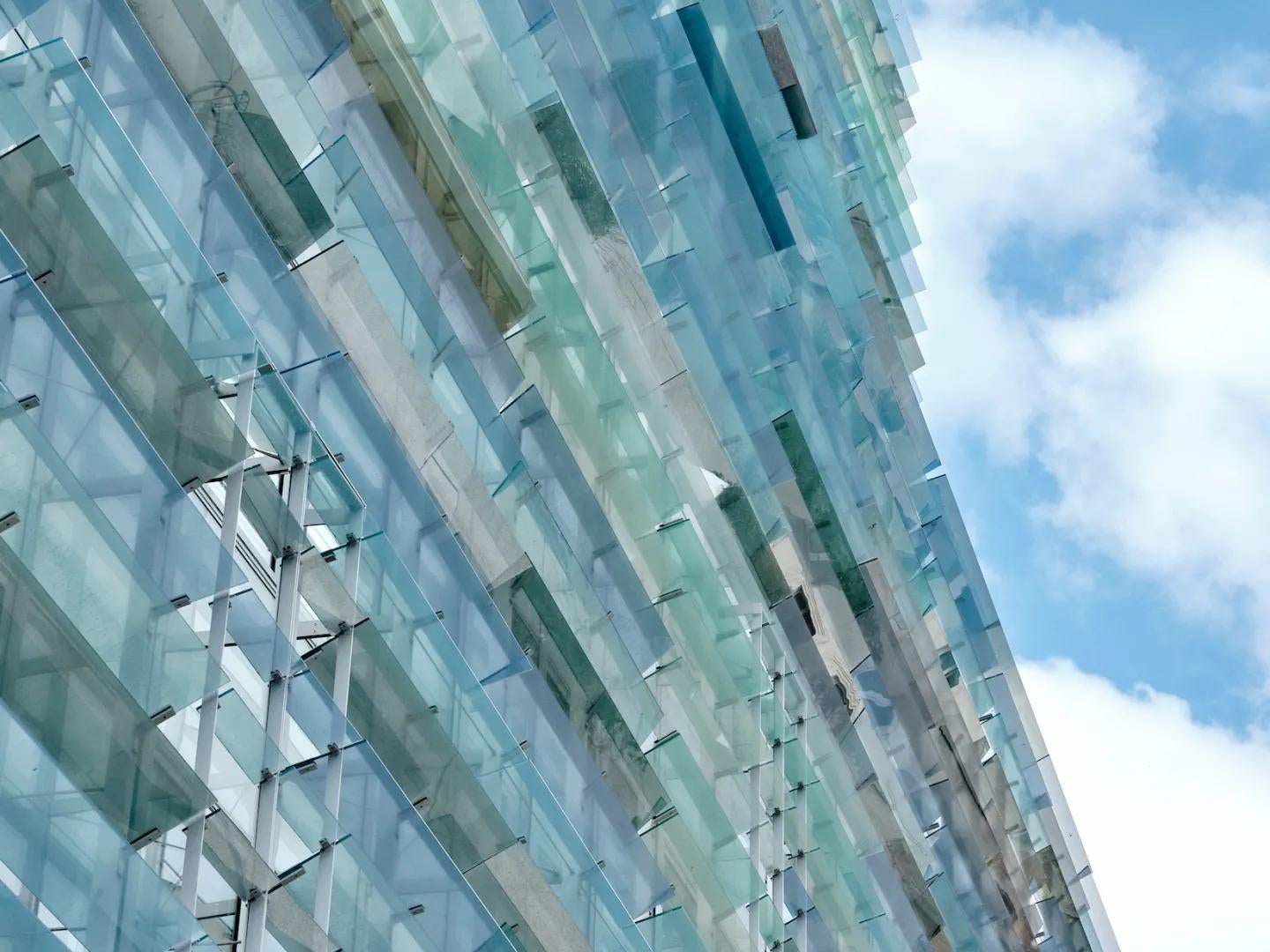 View of the façade of The Island, Pernod Ricard's headquarters in Paris, France.