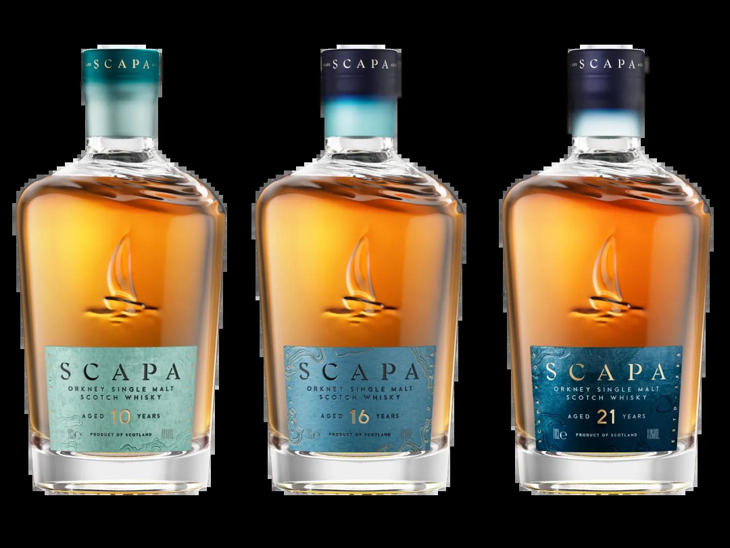 butelki Scapa 10, 16, 21 lat