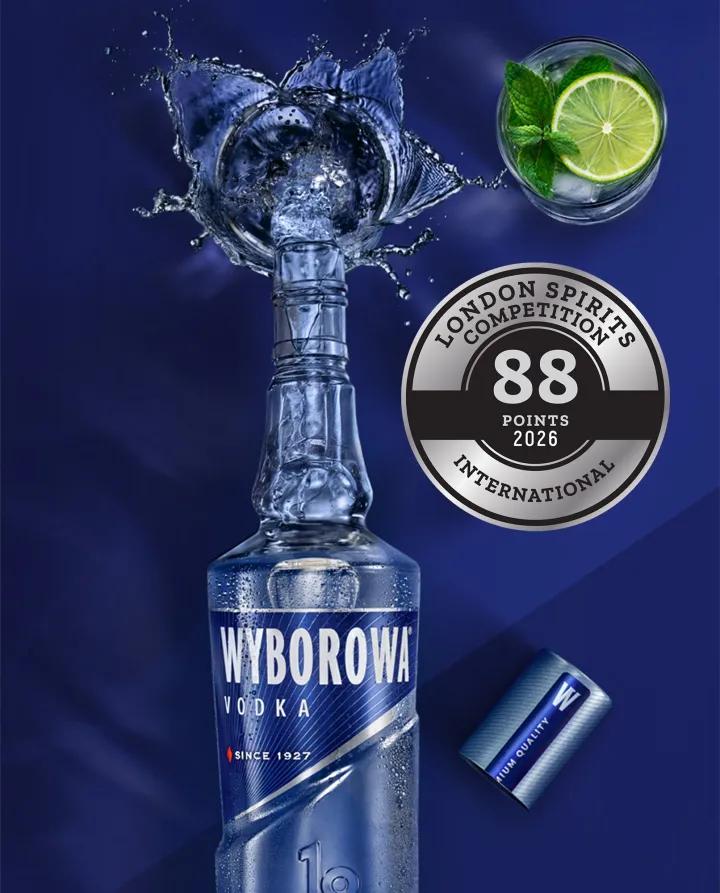 Butelka Wyborowa wraz z logo nagrody
