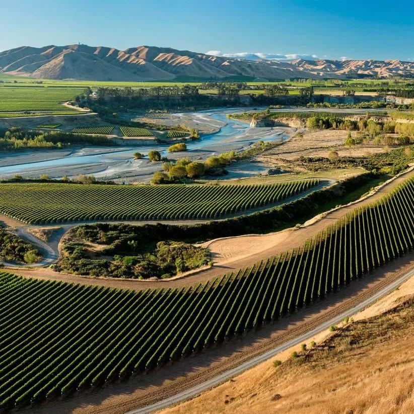 Awatere River and Triplebank vineyard in New Zealand.