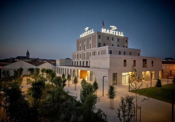 Martell Foundation in Cognac, France photographed at dusk.