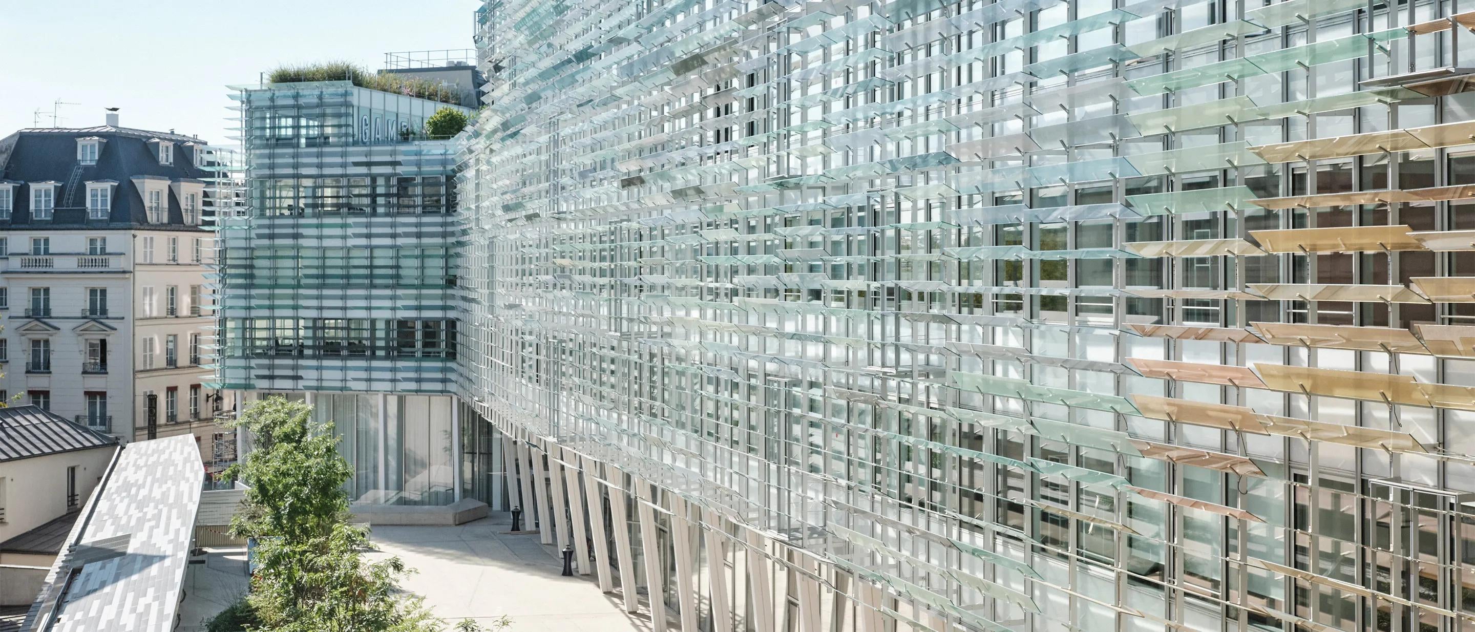 Exterior view of The Island, Pernod Ricard's headquarters in Paris, France.