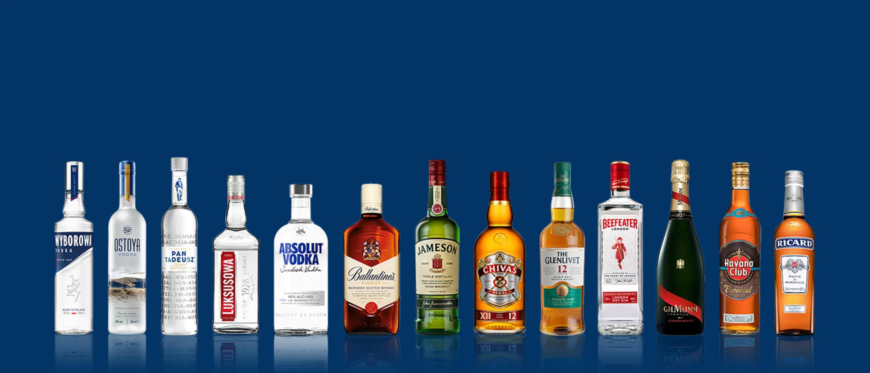 packshoty butelek poszczególnych marek