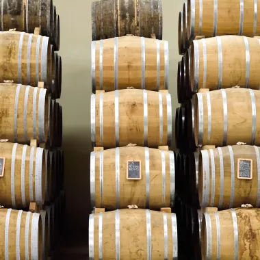 Casks at the Augier Cognac distillery.