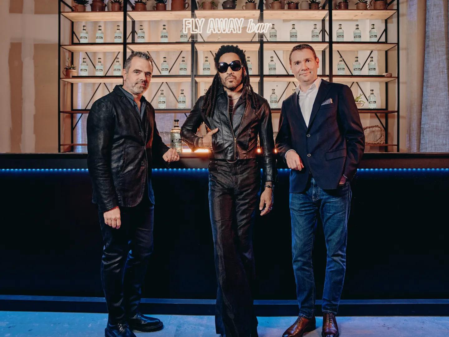 Left to right - Moises Guindi, Lenny Kravtiz, Alexandre Ricard